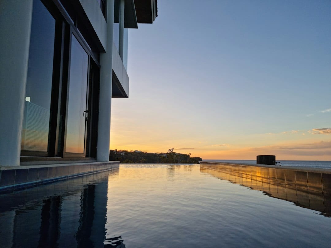 Premium Singapore condominium at golden hour