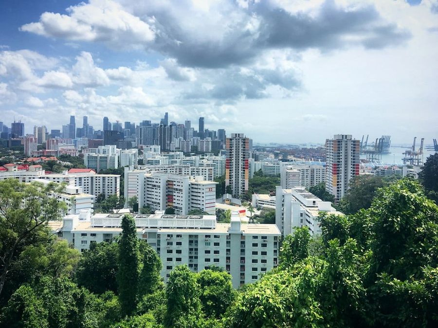 High floor balcony city view at Wallich Residence