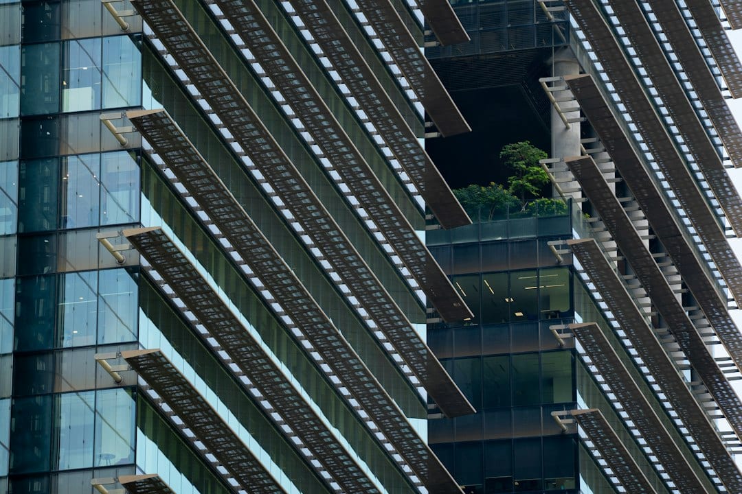 Singapore luxury condominium facade at golden hour