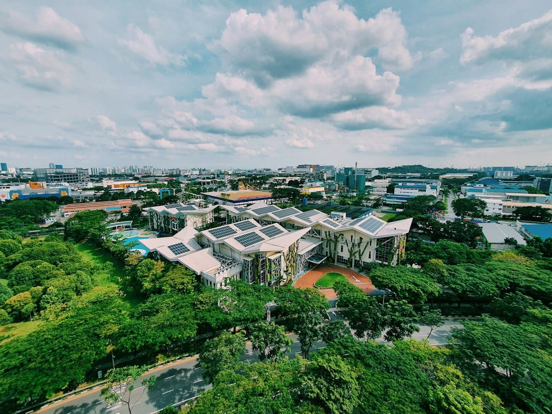 Aerial view of a Singapore private residential district along the East Coast