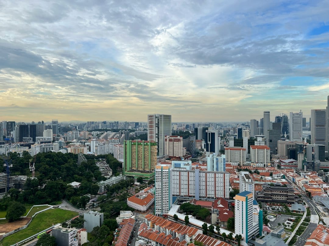 Singapore residential skyline at golden hour