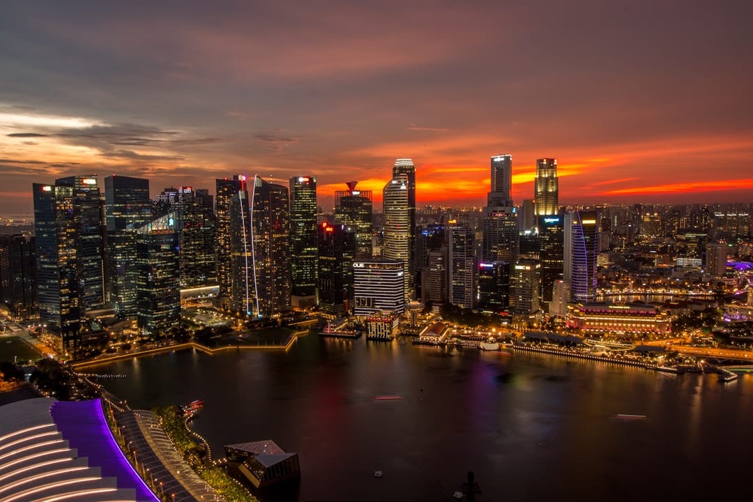 Singapore residential skyline at golden hour