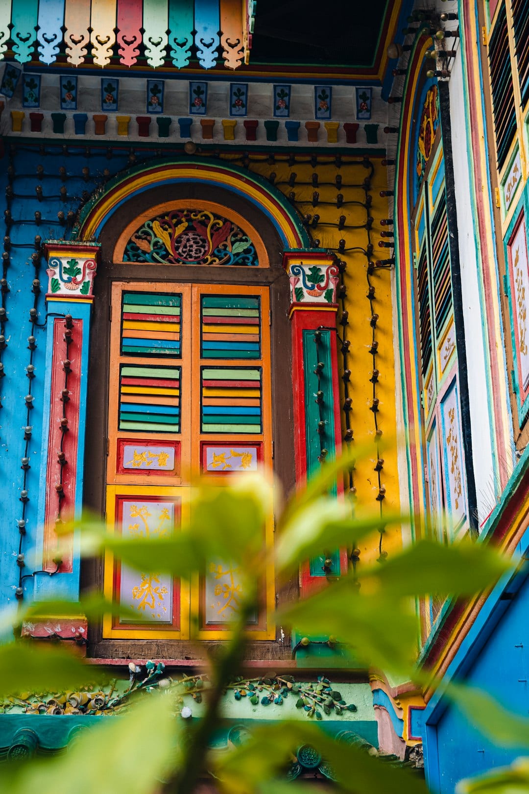 Heritage shophouse doorway in Singapore